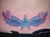Angel wings lower back tattoos design